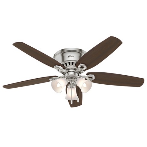 52" Builder 3 Lights Ceiling Fan Brushed Nickel - Hunter ...