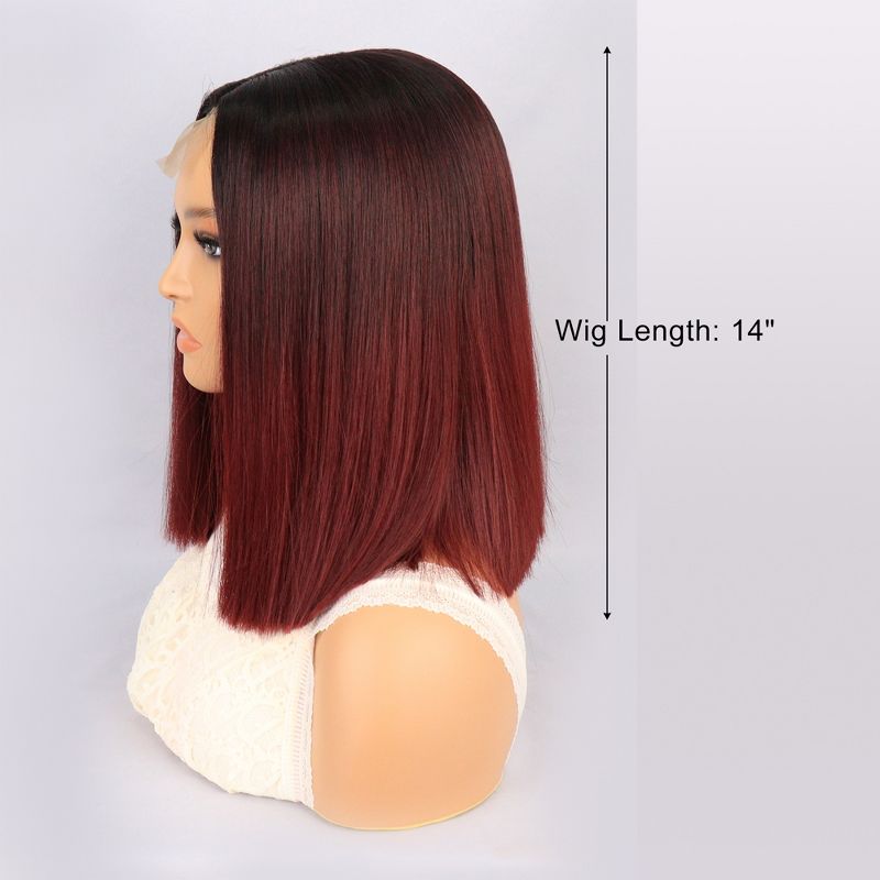 Unique Bargains Medium Long Straight Hair Lace Front Wigs for Women with Wig Cap 14" 1PC, 2 of 7