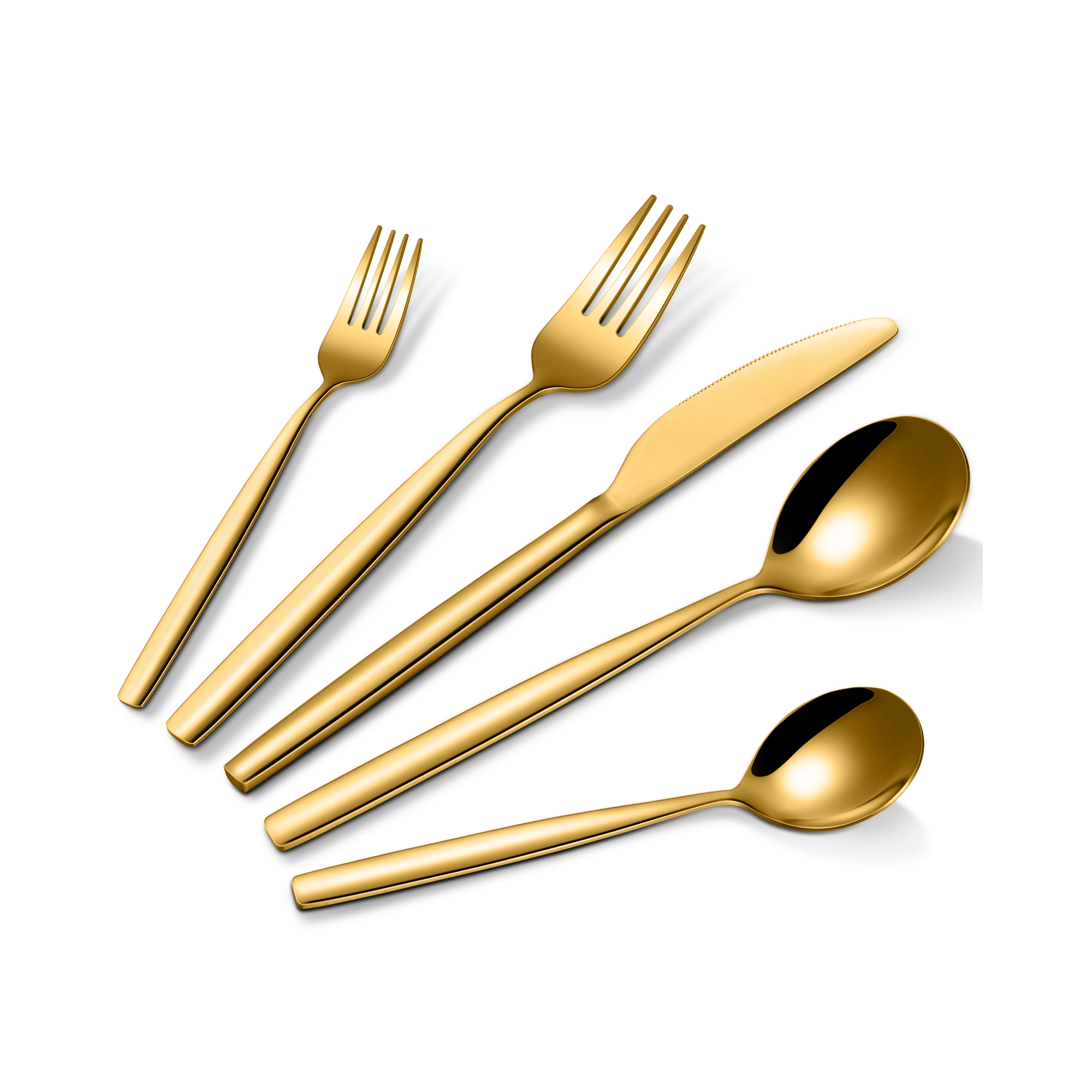Gold Flatware Set for 6, 30 Pcs Flatware Cutlery Set, Mirror Polished Tableware Cutlery Set