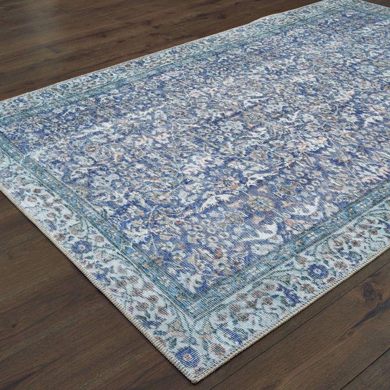 1&#39;9&#34;x2&#39;8&#34; Scarlett Vintage Floral Area Rug Blue - Captiv8e Designs, Power-Loomed, Low Pile, Stain-Resistant, 4 of 5