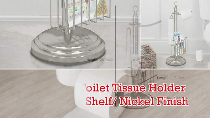 Freestanding Toilet Tissue Holder with Storage Brushed Nickel - Nu Steel, 2 of 5, play video