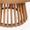 ORRD 31.5" Round Acacia Wood Coffee Table with Striped Base - Stylish, Durable for Courtyard/Patio, Easy Assembly - 3 of 4