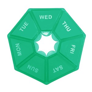 Unique Bargains 7 Grid Polygonal Pill Case 1 Pc - 1 of 4