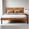 INFURNIC Beds Metal Platform Bed Frame, Bedstead Mattress Foundation With Headboard And And Footboard, Full Size, Brown, 77.5"*54.3"*39.3" - 2 of 4