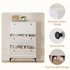 Angel Sar White Shoe Cabinet with 3 Flip Drawers, Narrow Entryway Storage Organizer with Black Legs - 4 of 4