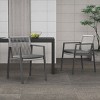 Modern Outdoor 7 Pieces Dining Set,Back Upholstered Dining Room Chair Set of 6 and Patio Table,Poolside Balcony Table and Chair-Cuddlewood - 3 of 4