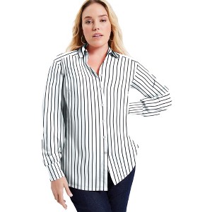 June + Vie by Roaman's Women's Plus Size Poplin La Vie Tunic - 1 of 4
