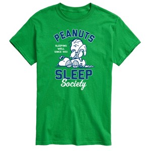 Men's - Peanuts - Peanuts Sleep Society Short Sleeve Graphic T-Shirt - 1 of 4