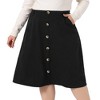 Agnes Orinda Women's Plus Size Faux Suede Elastic Waist Flared Stretch A-Line Midi Skirts - 2 of 4