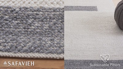 Ivory and Beige Flat Woven Wool Area Rug, 4' x 6'