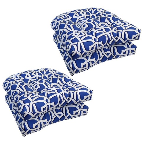 Blazing Needles Outdoor Dining Chair Cushions Greystone Marine : Target