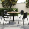 Grungis 33.3"H Plastic Stackable Dining Chair with Ergonomic Seat Design,Dining Chairs with Metal Legs,Dining Chair for Kitchen,Set of 4,Black - 2 of 4