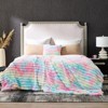 Cozy Bliss Faux Fur Plush Decorative Blanket, Cozy Warm Striped Throw Blanket - 4 of 4