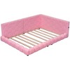 Upholstered Full Size Platform Bed With USB Ports LED Belt Bed For Living Room Bedroom Wood Corner Daybed Frame - 2 of 4
