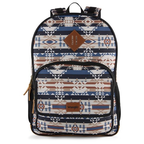 Wrangler Serape Blanket Backpack for Men & Women, Classic Casual Daypack for Travel with Padded Laptop Sleeve