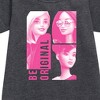 - Barbie - Be Original Squares Graphic Short Sleeve Fleece Dress - 2 of 3