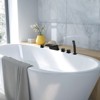 Cobbe Matte Black 5-Hole Bathtub Faucet Kit with Hot Water Switch, 7.09-Inch Wide Tub Spout, Cold Water Switch, Diverter Knob Hand Shower - 3 of 4