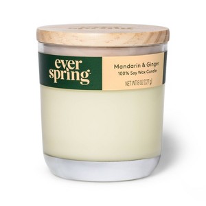 Mandarin & Ginger 100% Soy Wax Candle - Everspring™ - 1 of 4