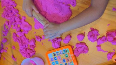 Glow in the Dark Pink Kinetic Magic Sand Play · Creative Fabrica