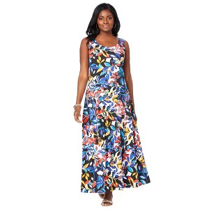 Jessica London Women's Plus Size Stretch Cotton Tank Maxi Dress - 1 of 4