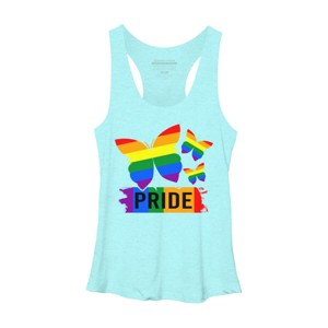 Adult Design By Humans Rainbow Butterflies Rainbow Pride By dnlribeiro88 Racerback Tank Top - 1 of 2