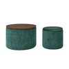 VYNXARIA 2-Piece Set Round Chenille Storage Ottoman,Equipped with a Drum Shaped Small Stool,Storage Space,and MDF Made Desktop Panel - 4 of 4