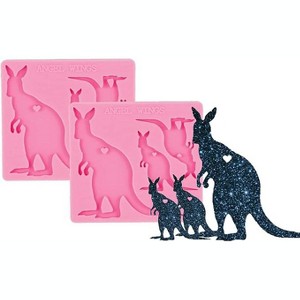 JDICTION Super Glossy Kangaroo Family Mold DIY Keychain Art Resin Silicone Molds Crafting with Epoxy - 1 of 4