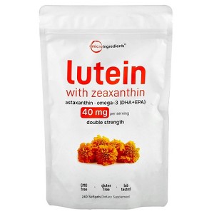 Micro Ingredients Lutein with Zeaxanthin, 40 mg, 240 Softgels (20 mg per Softgel) - 1 of 2