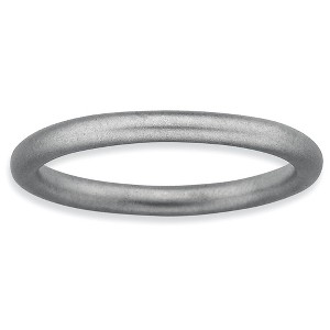 Black Bow Jewelry 2.25mm Rhodium Plated Sterling Silver Stackable Satin Band - 1 of 4