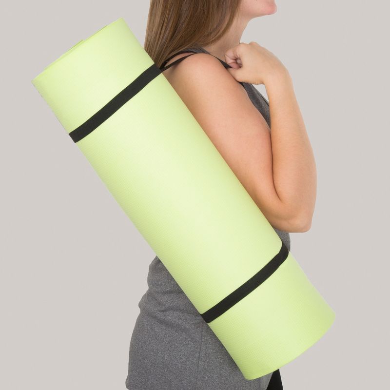 Leisure Sports Extra-Thick 0.5" H - Nonslip Comfort Foam Yoga Mat with Carrying Strap - Green, 3 of 8