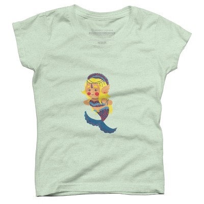 Girl's Design By Humans The Mermaid Princess By haidishabrina T-Shirt