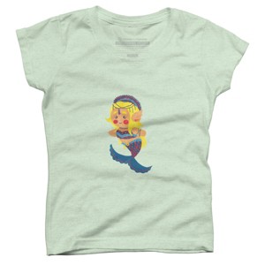 Girl's Design By Humans The Mermaid Princess By haidishabrina T-Shirt - 1 of 3