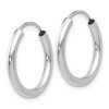 Black Bow Jewelry 2mm x 18mm 14k White Gold Polished Round Endless Hoop Earrings - 2 of 4