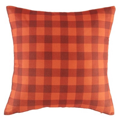 The Lakeside Collection 18" Tonal Plaid Accent Pillows - Orange