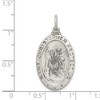 Black Bow Jewelry Sterling Silver St Christopher Oval Sports Medal Pendant, 15 x 31mm - 4 of 4