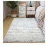 Area Rug, Modern Abstract Plaid Rugs, Non-Slip Jute Backing, Home Decor Carpet, Ideal For Bedroom Living Room, Beige, Rectangular - 4 of 4