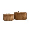 Sapphtopaz Modern Coffee Table Embossed Pattern Design Center Coffee Table Retro Side Table for Living Room, Bedroom, Natural - 2 of 4