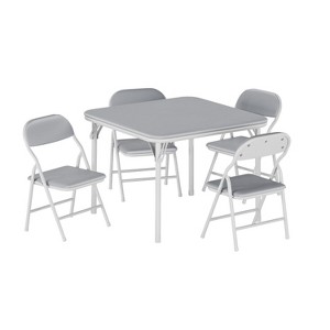 Boys and Girls Folding Table and Chairs Set of 3, Portable Table and Chair with Pu Soft Cushion, Suitable for Eating, Reading and Playing - 1 of 1