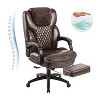 High Back Big & Tall 400lb Office Chair with Footrest Bonded Leather Ergonomic Executive Desk Computer Swivel Chair, Oversized Armchairs-The Pop Home - 2 of 4