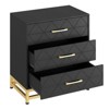 Dresser for Bedroom with 3 Drawer, Modern Dressers Chest of Drawers, with Wide Drawers and Metal Handles, Wood Dressers, Black - 2 of 4
