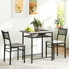 HOMCOM 3-Piece Small Dining Table Set, Kitchen Table and Chairs with Built-in Storage Rack and Steel Frame - image 3 of 4