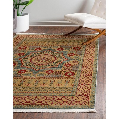 Unique Loom Palace Saray Border Indoor Woven Fringe Area Rug