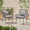 GDFStudio Sedona Outdoor Rope Club Chairs with Cushions (Set of 2) - 2 of 4