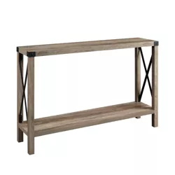 Sophie Rustic Farmhouse X Frame Entry Table Gray Wash - Saracina Home