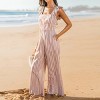 Striped Backless Beach Jumpsuit with Tie-Front - Cupshe - 2 of 4