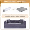 Dolonm Foldable Convertible Sofa Bed, Boneless Compression Mattress, Corduroy Sofa with Fixed Frame, Used for Living Room, Bedroom, and Office,Grey - 3 of 4