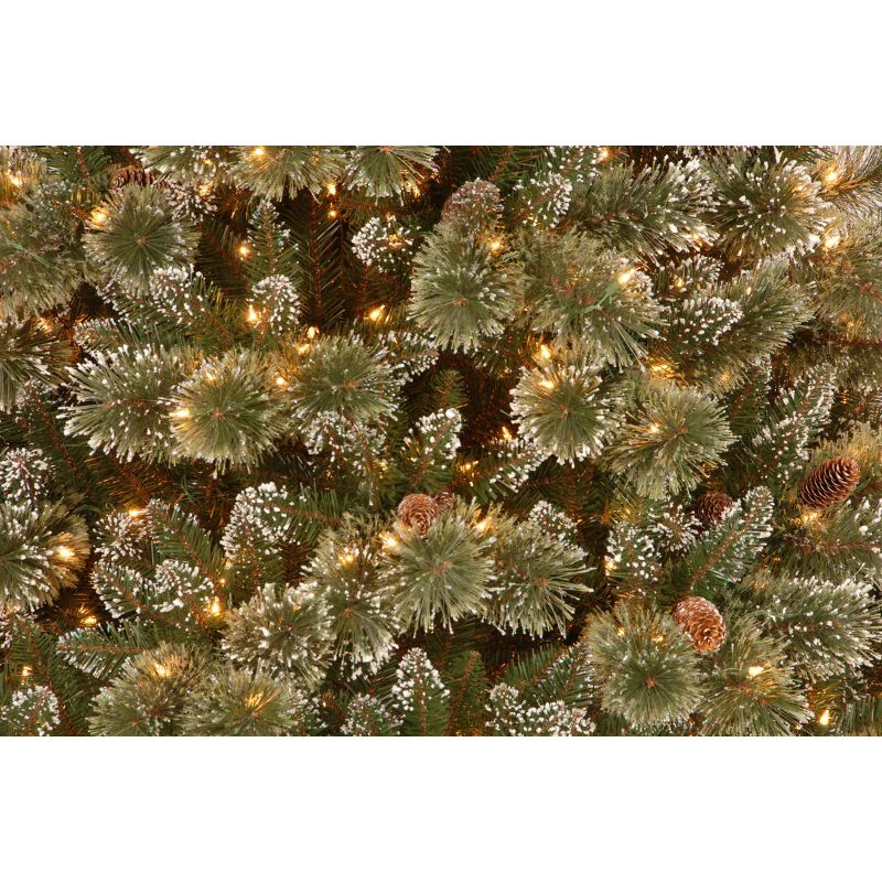 6.5' Pre-Lit Glittery Bristle Slim Pine Artificial Christmas Tree Clear Lights - National Tree Company, 5 of 6