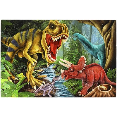 Blue Panda 48 Pieces Giant Floor Dinosaur Jigsaw Puzzles for Preschool Kids, 2.9 x 1.9 Feet