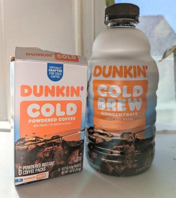 Dunkin' Cold Powdered Instant Coffee Packets for Iced Coffee, 6 Count