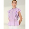 INSPIRE CHIC Women's Butterfly Sleeve Lace Inset Chiffon Peplum Blouse - 2 of 4